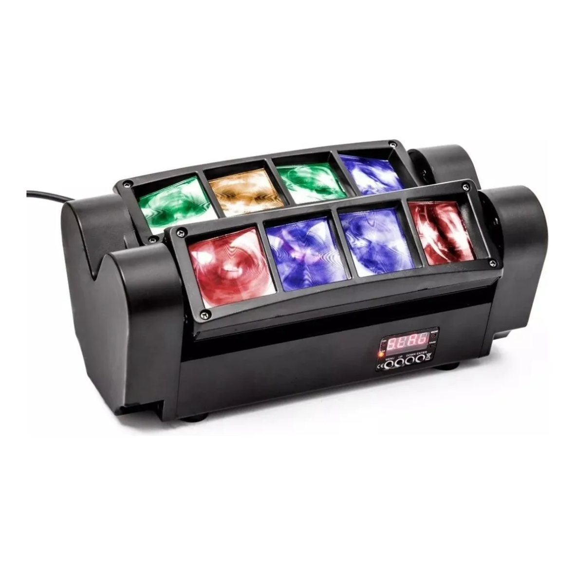 Mini Moving Spider 8 LEDs 5W RGB – Efeito Iluminação DMX