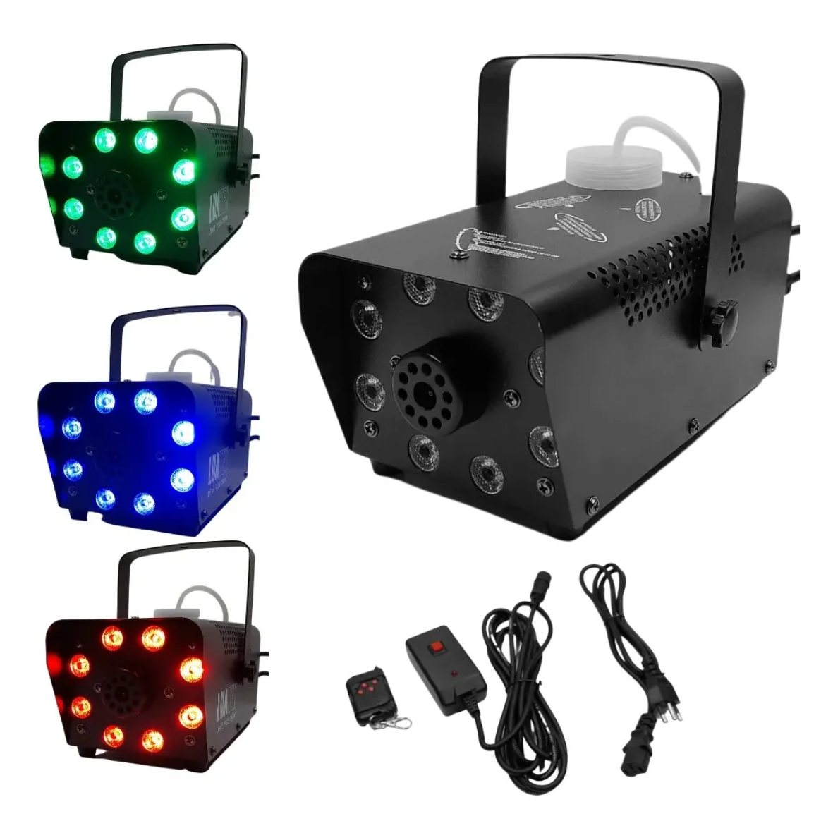 Máquina de Fumaça 750W com 8 LEDs RGB – DMX – LK-Y5 Plus – 110V