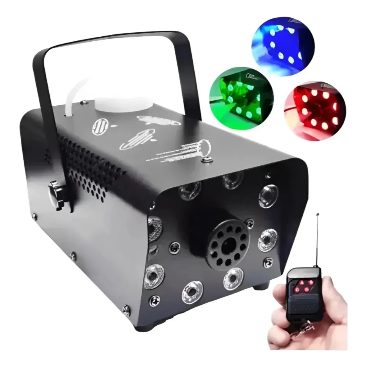 Máquina de Fumaça 750W com 8 LEDs RGB – DMX – LK-Y5 Plus – 110V