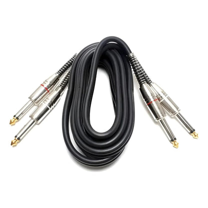 Cabo de Áudio Mono 2x P10 x 2x P10 MXT 1,8m Preto – OD 6.0mm