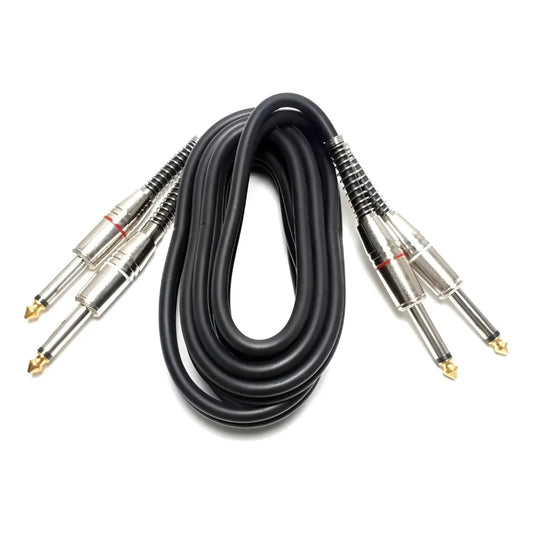 Cabo de Áudio Mono 2x P10 x 2x P10 MXT 1,8m Preto – OD 6.0mm