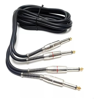 Cabo de Áudio Mono 2x P10 x 2x P10 MXT 1,8m Preto – OD 6.0mm