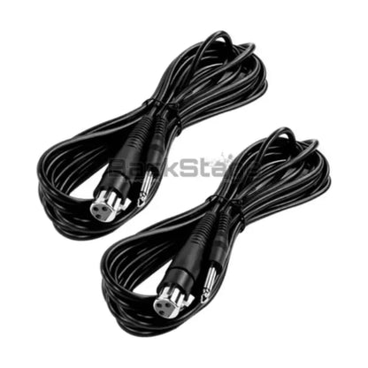 Microfone de Mão Duplo para Karaoke e Igreja com 2 Cabos de 5m – Preto/Prata