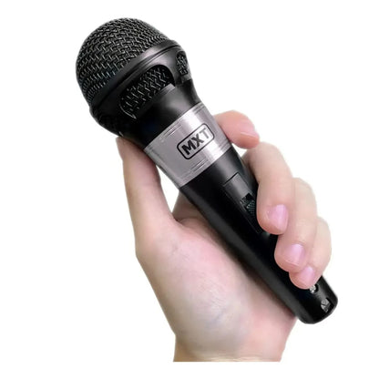 Microfone de Mão Duplo para Karaoke e Igreja com 2 Cabos de 5m – Preto/Prata