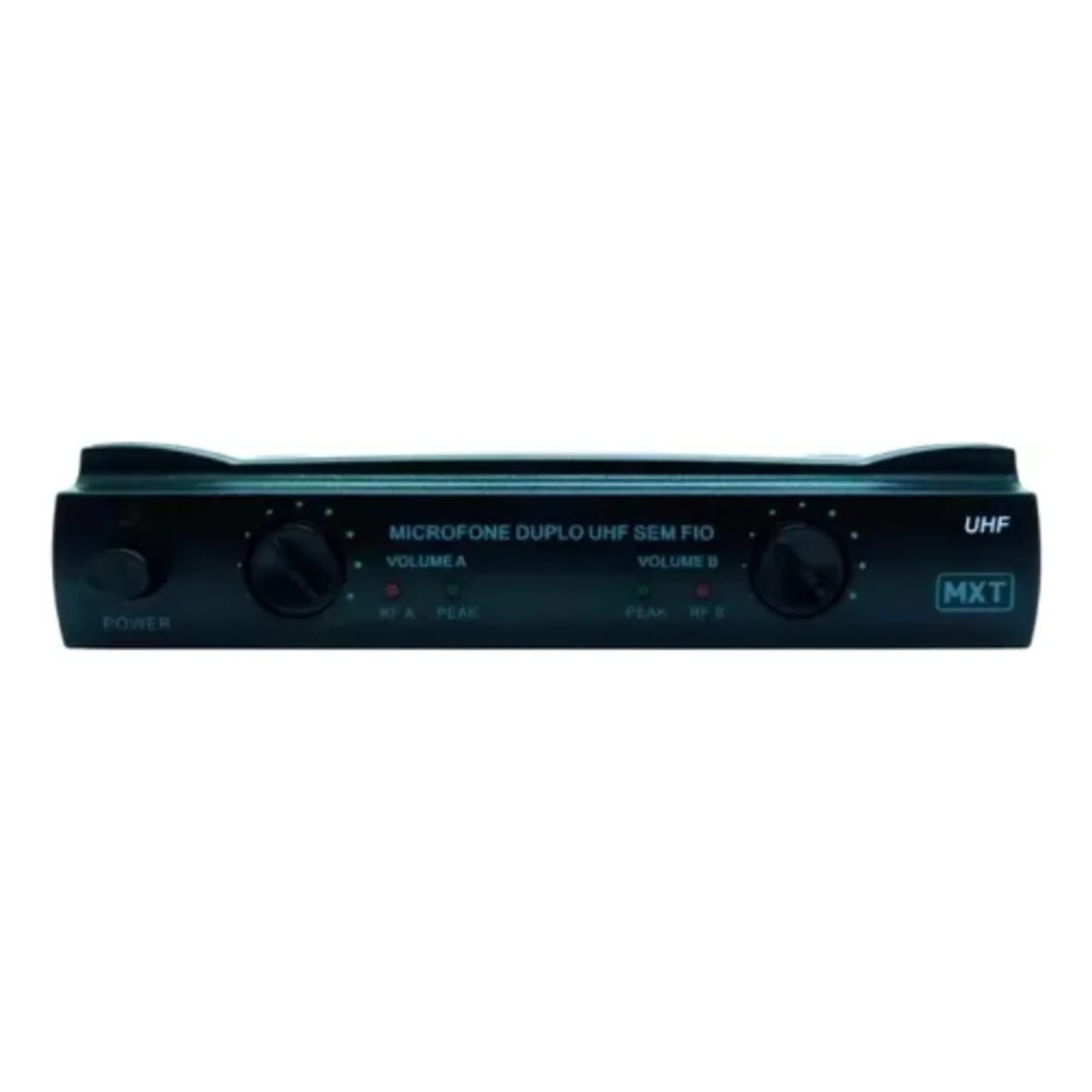 Microfone Duplo UHF Sem Fio Profissional MXT UHF-302 com Maleta – Preto